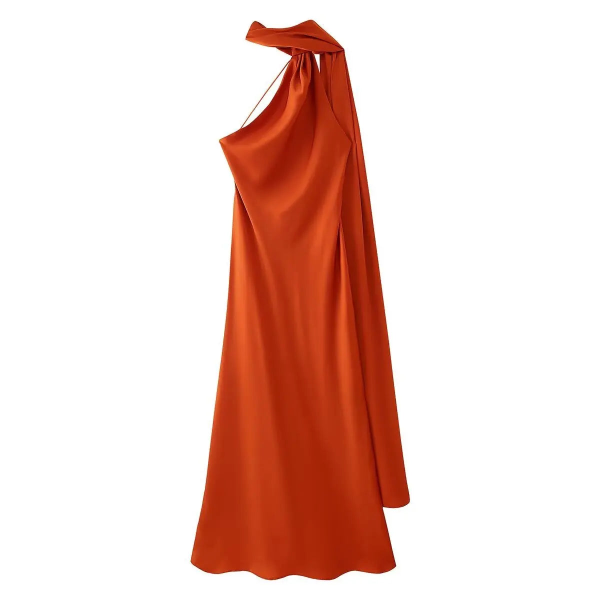 Robe longue élégante en satin de soie douce pour femme, dos nu, sans manches, style maxi, idéale pour l'été et les soirées.