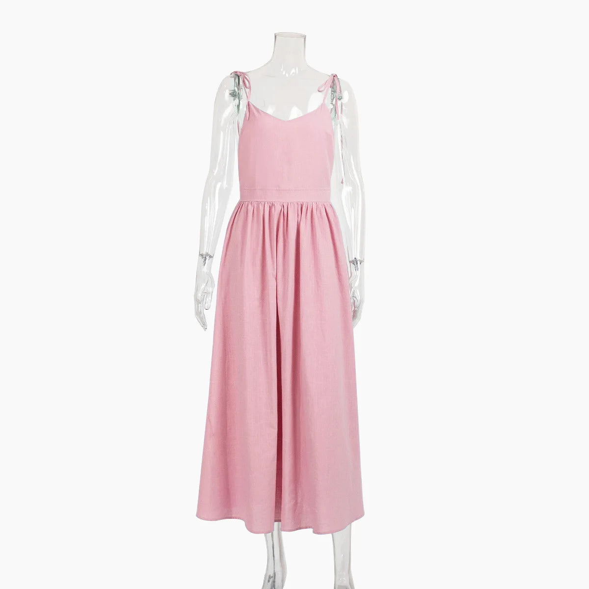 Bornladies Printemps Été Plage Style Femmes Robe Vintage Lâche A-ligne Sling Robe Sexy Fille Chaude 100% Coton Col V Robe