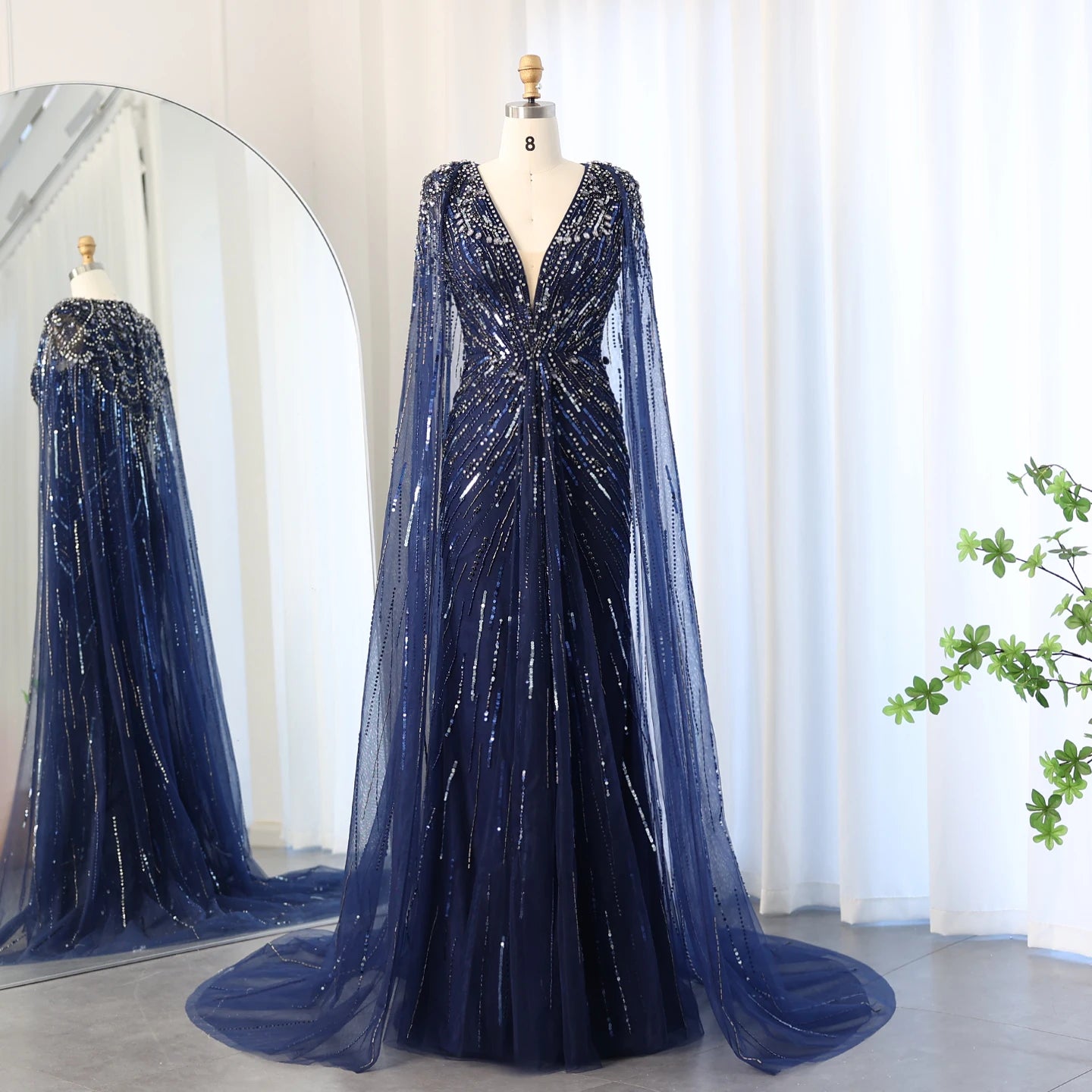 Sharon Said Robe de soirée luxueuse en cristal vert sauge avec cape fuchsia doré Robe de mariée arabe Robes de soirée SS399 Personnalisé