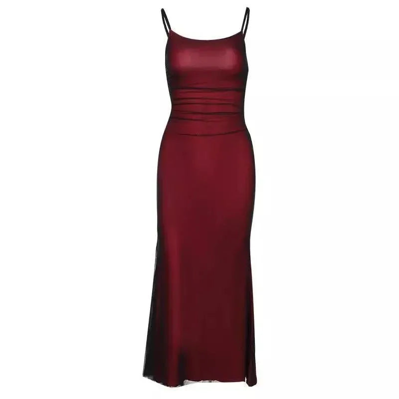 Robe longue élégante pour femme, tenue de soirée sexy, moulante, dos nu, bretelles spaghetti, tenue d'été pour anniversaire, soirée, club