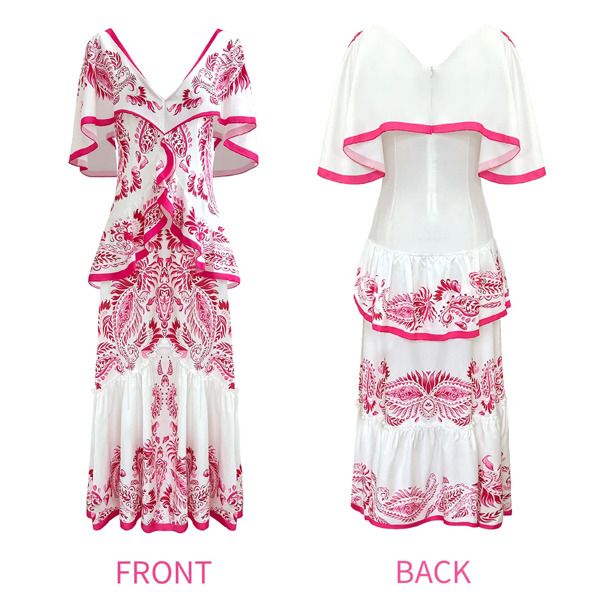 Robe longue à volants pour femme, tenue de plage, grande taille, col en V, sexy, idéale pour les fêtes et les vacances